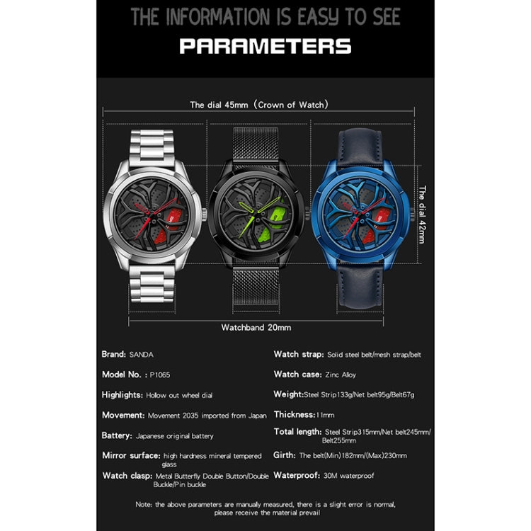 SANDA 1065 Orologio al quarzo da uomo con cinturini intercambiabi