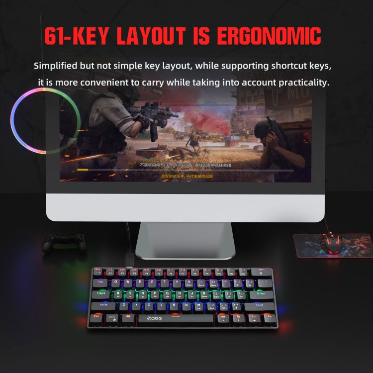 HXSJ V900 Tastiera meccanica cablata 61 tasti RGB