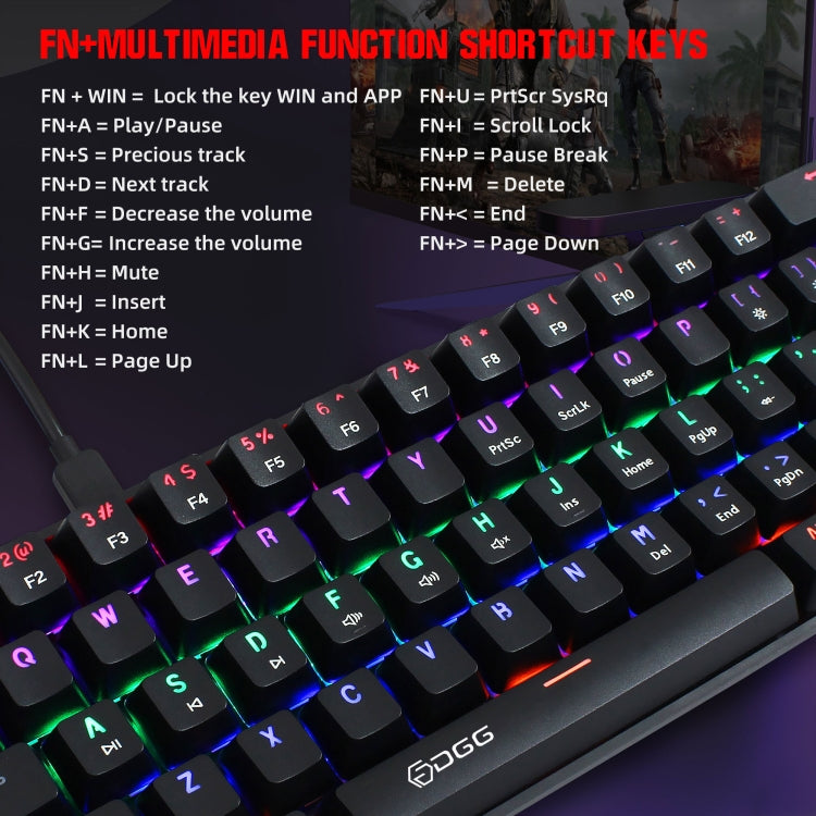 HXSJ V900 Tastiera meccanica cablata 61 tasti RGB