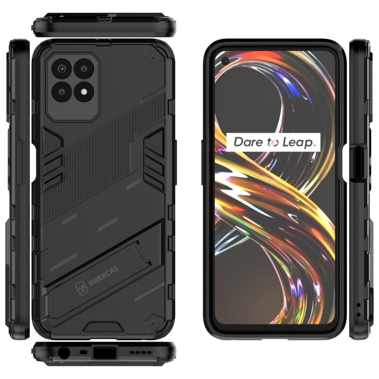 Custodia antiurto Punk Armor 2 in 1 in PC e TPU per Realme 8i con supporto
