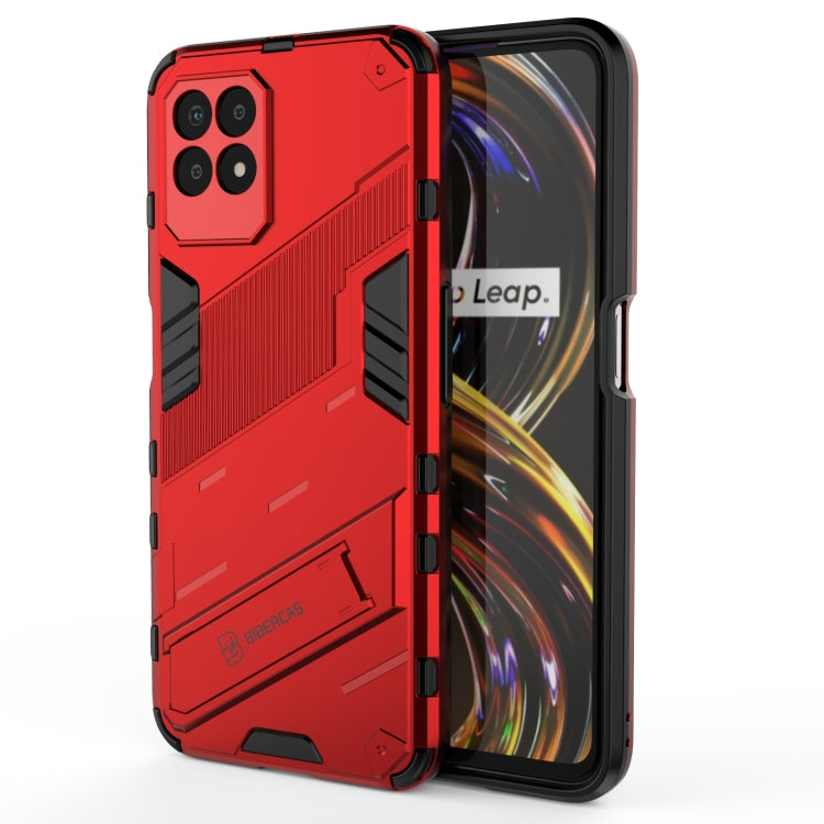 Custodia antiurto Punk Armor 2 in 1 in PC e TPU per Realme 8i con supporto