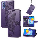 Custodia in pelle goffrata con supporto per Google Pixel 6 e vivo Y72 5G