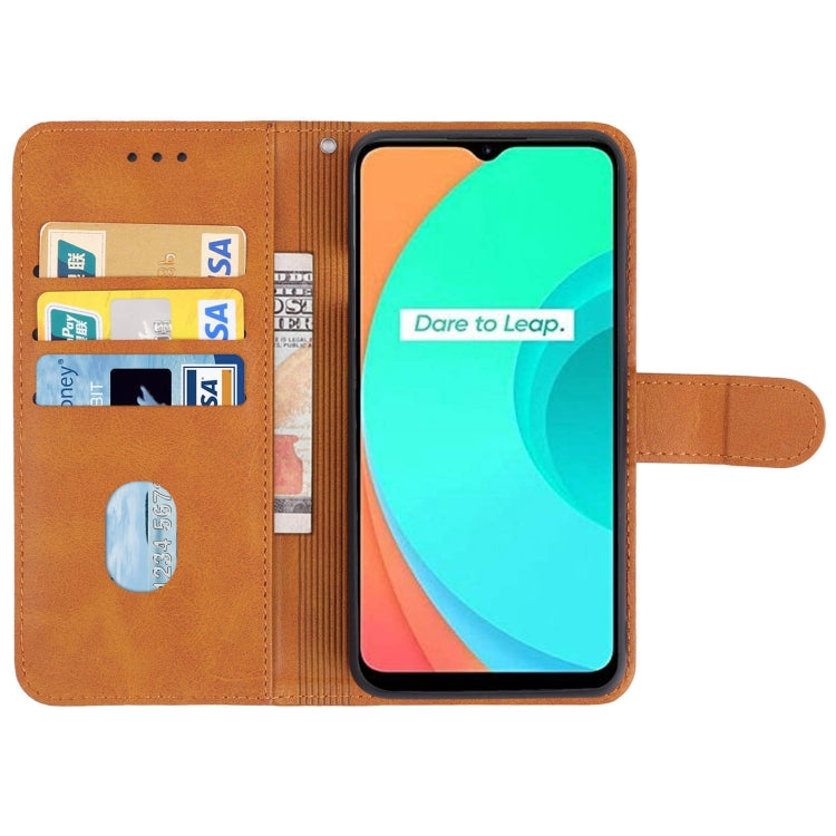 Custodia in pelle marrone per OPPO Realme C11 2021