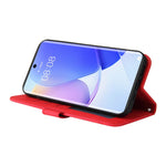 Custodia portafoglio in pelle con bottone per smartphone compatib