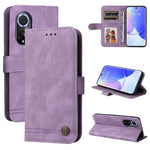 Custodia portafoglio in pelle con bottone per smartphone compatib