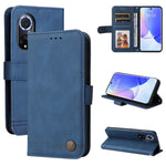 Custodia portafoglio in pelle con bottone per smartphone compatib