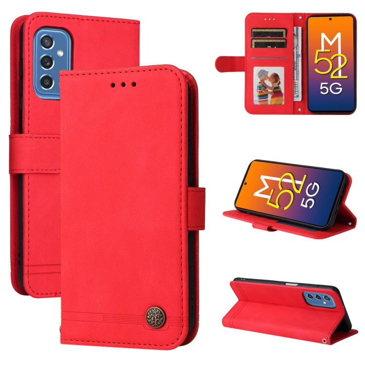 Custodia portafoglio in pelle con bottone per smartphone compatib