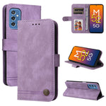 Custodia portafoglio in pelle con bottone per smartphone compatib