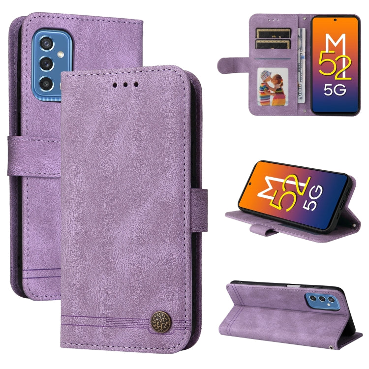 Custodia portafoglio in pelle con bottone per smartphone compatib