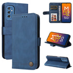 Custodia portafoglio in pelle con bottone per smartphone compatib