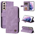 Custodia portafoglio in pelle con bottone per smartphone compatib