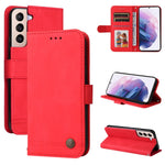 Custodia portafoglio in pelle con bottone per smartphone compatib