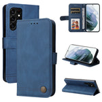 Custodia portafoglio in pelle con bottone per smartphone compatib