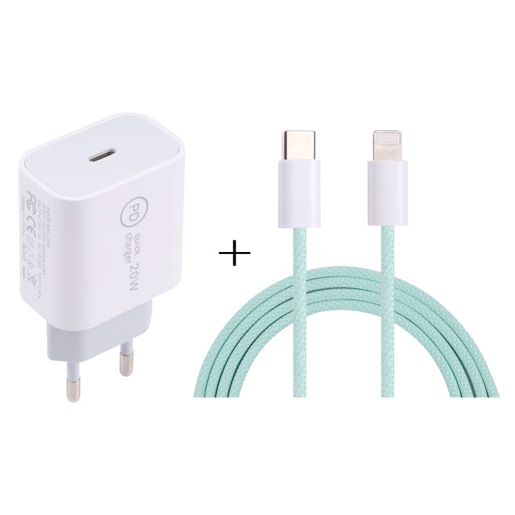 Caricabatterie da viaggio 20W USB-C PD con set cavi 1m