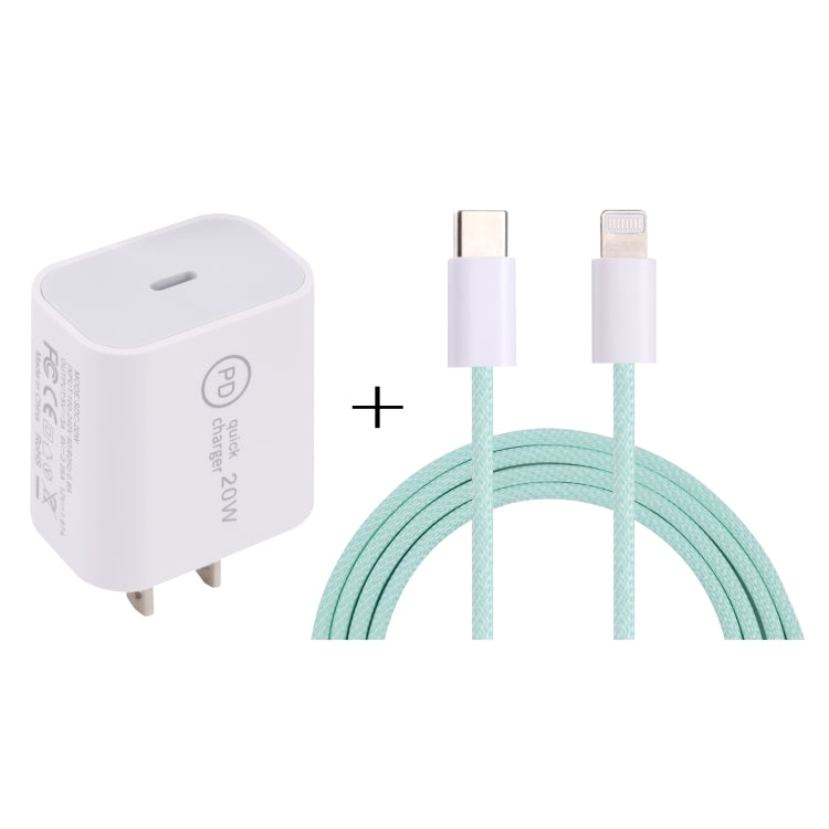 Caricabatterie da viaggio 20W USB-C PD con set cavi 1m