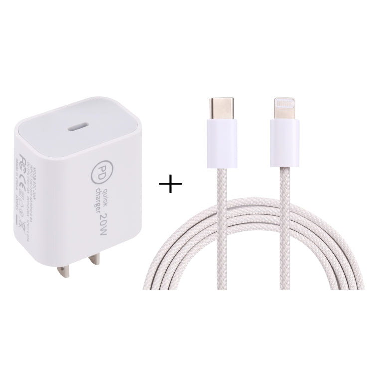 Caricabatterie da viaggio 20W USB-C PD con set cavi 1m
