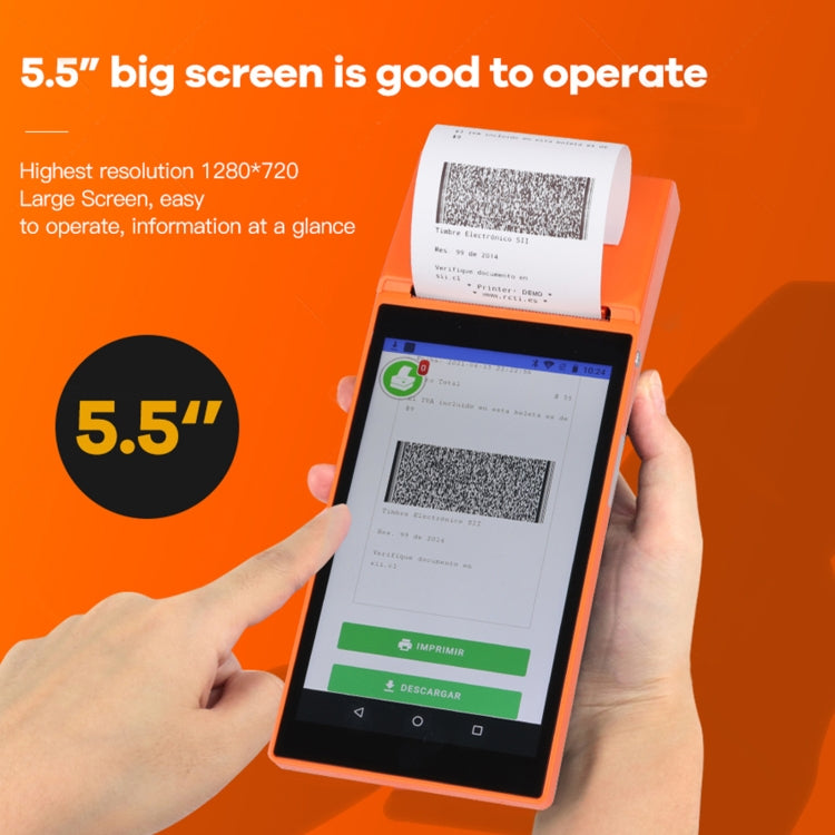 Stampante portatile POS con schermo HD 5,5" e NFC