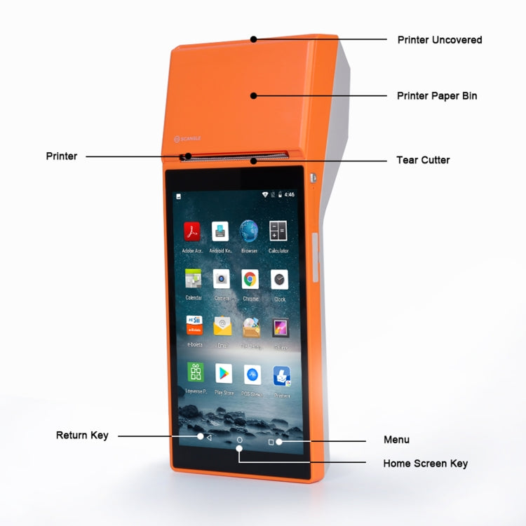 Stampante portatile POS con schermo HD 5,5" e NFC