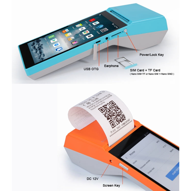 Stampante portatile POS con schermo HD 5,5" e NFC
