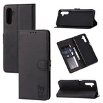 Custodia portafoglio in pelle con motivo Happy Cat per Galaxy S22
