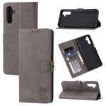 Custodia portafoglio in pelle con motivo Happy Cat per Galaxy S22