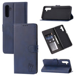 Custodia portafoglio in pelle con motivo Happy Cat per Galaxy S22