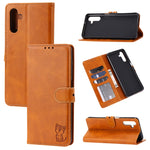 Custodia portafoglio in pelle con motivo Happy Cat per Galaxy S22