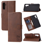 Custodia portafoglio in pelle con motivo Happy Cat per Galaxy S22