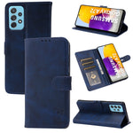 Custodia portafoglio in pelle con motivo Happy Cat per Galaxy S22