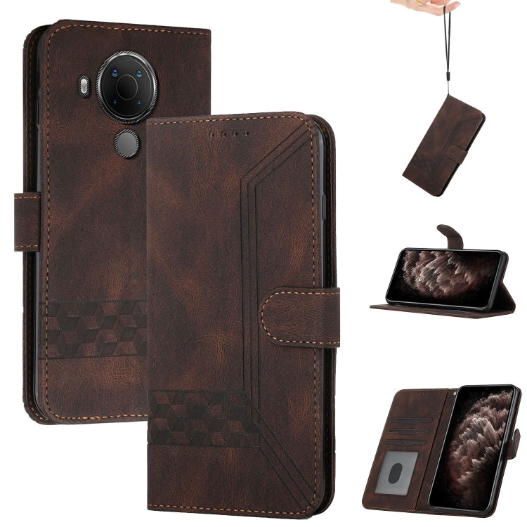 Custodia in pelle con vibrazione per Nokia 3.4 / 5.4 Dark Coffee