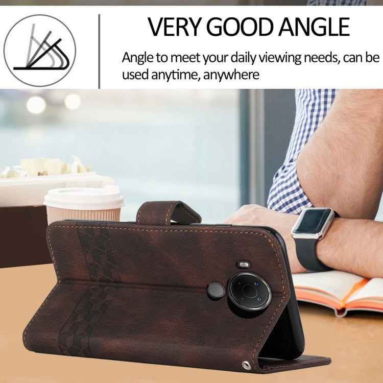Custodia in pelle con vibrazione per Nokia 3.4 / 5.4 Dark Coffee