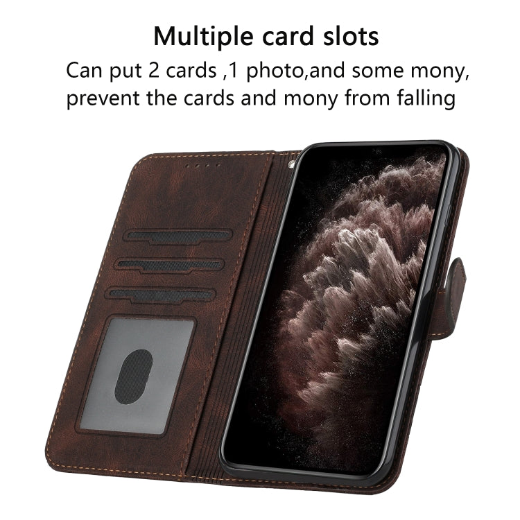 Custodia in pelle con vibrazione per Nokia 3.4 / 5.4 Dark Coffee
