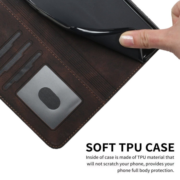 Custodia in pelle con vibrazione per Nokia 3.4 / 5.4 Dark Coffee