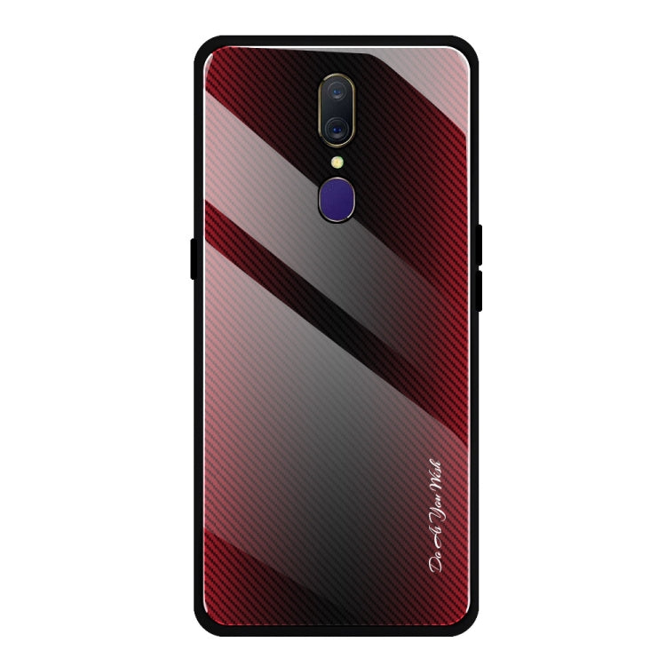 Custodia protettiva in vetro sfumato texture per OPPO F11 A9 A33 A57 A39 F3