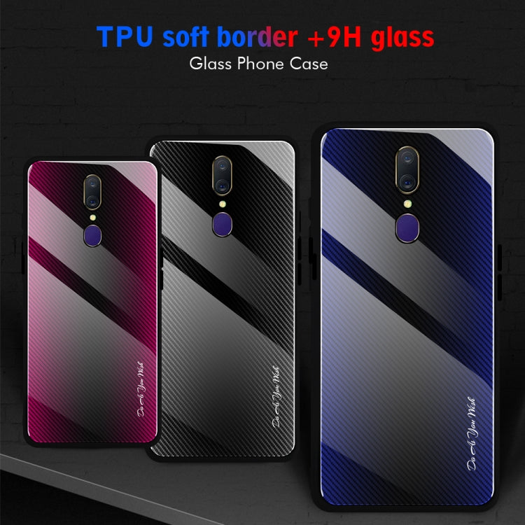 Custodia protettiva in vetro sfumato texture per OPPO F11 A9 A33 A57 A39 F3