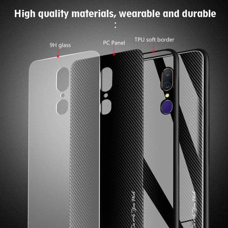 Custodia protettiva in vetro sfumato texture per OPPO F11 A9 A33 A57 A39 F3
