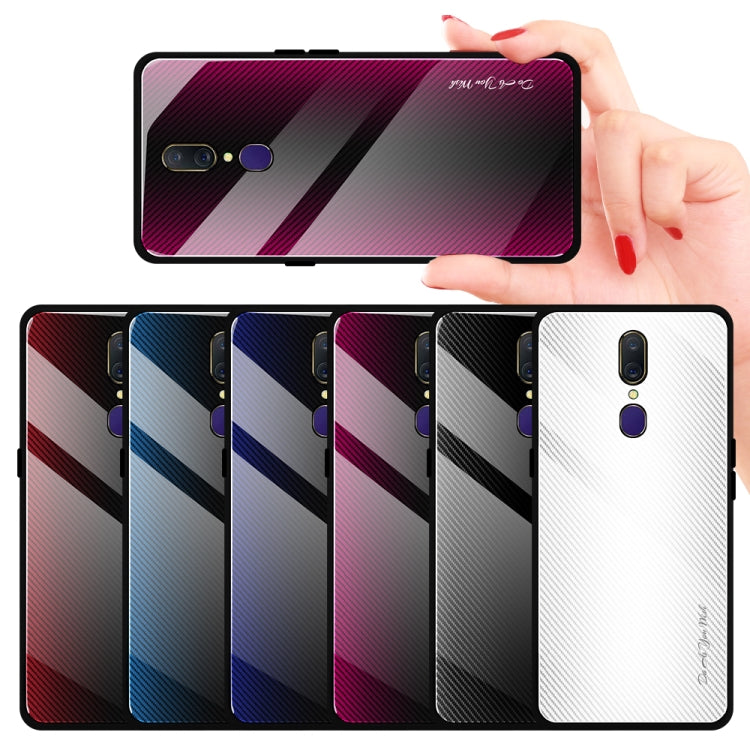 Custodia protettiva in vetro sfumato texture per OPPO F11 A9 A33 A57 A39 F3