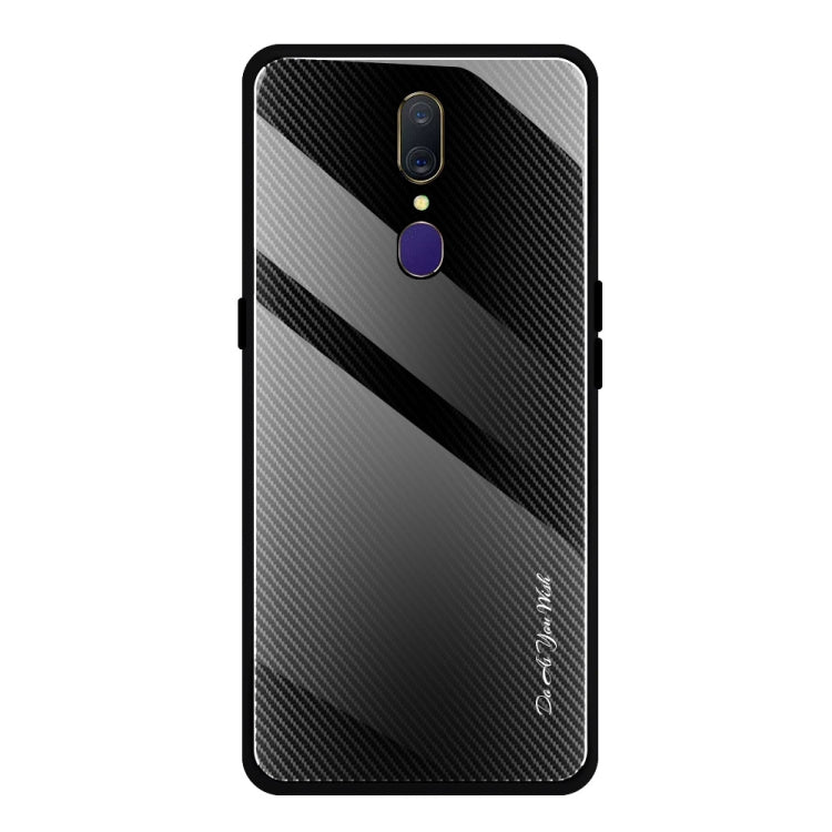 Custodia protettiva in vetro sfumato texture per OPPO F11 A9 A33 A57 A39 F3
