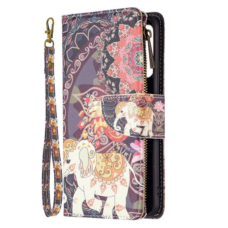Custodia in pelle con cerniera e motivo colorato per Xiaomi Redmi Note 11 5G e