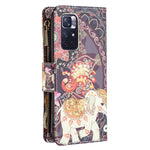 Custodia in pelle con cerniera e motivo colorato per Xiaomi Redmi Note 11 5G e