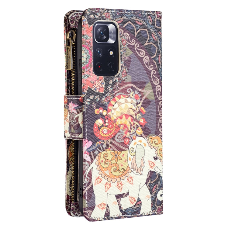Custodia in pelle con cerniera e motivo colorato per Xiaomi Redmi Note 11 5G e