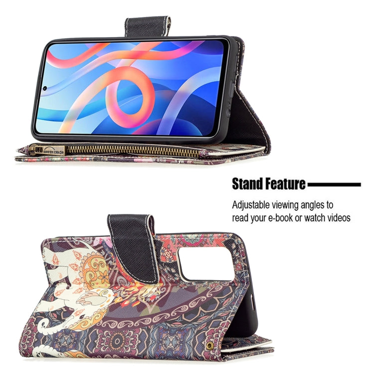 Custodia in pelle con cerniera e motivo colorato per Xiaomi Redmi Note 11 5G e