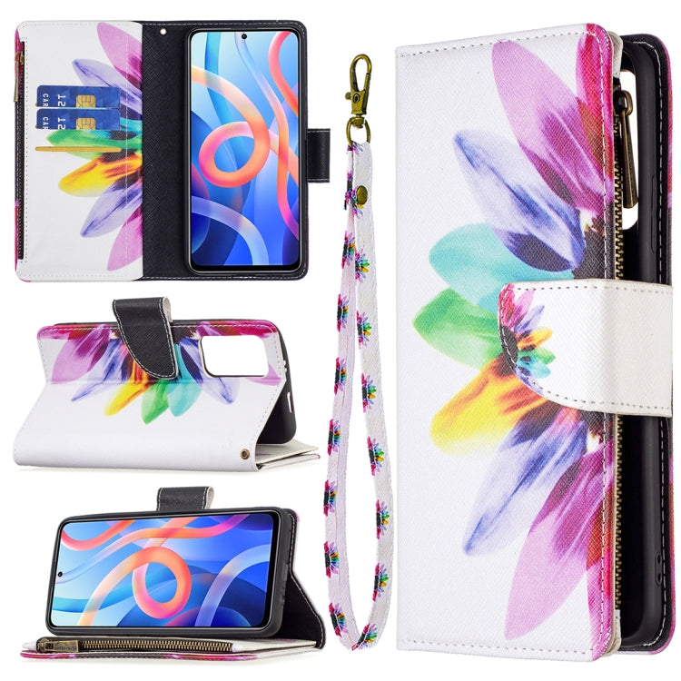 Custodia in pelle con cerniera e motivo colorato per Xiaomi Redmi Note 11 5G e