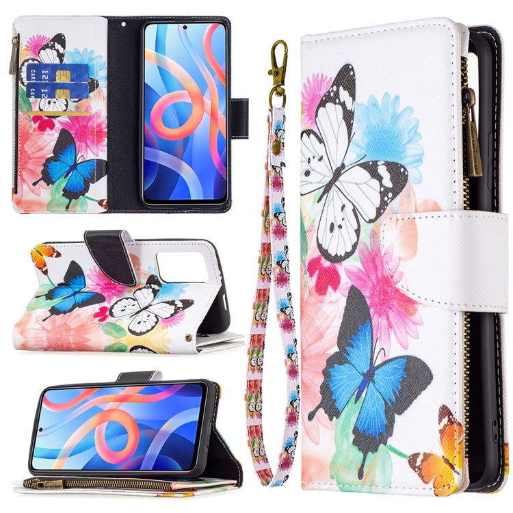 Custodia in pelle con cerniera e motivo colorato per Xiaomi Redmi Note 11 5G e