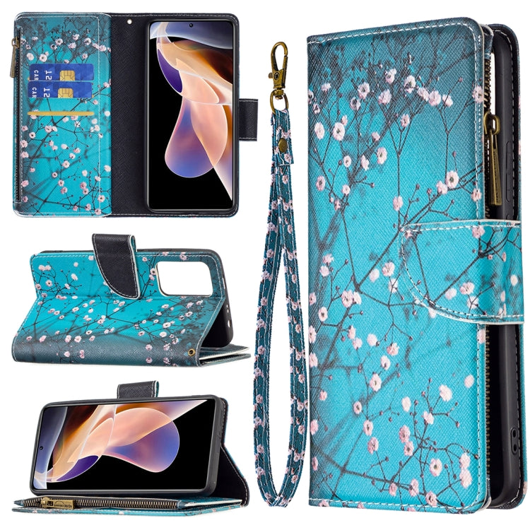 Custodia in pelle con cerniera e motivo colorato per Xiaomi Redmi Note 11 5G e