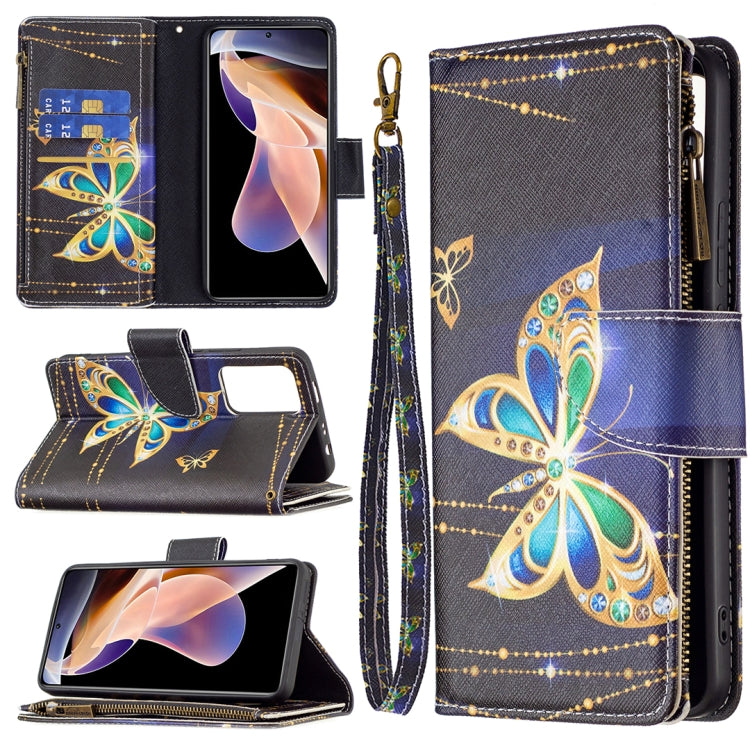 Custodia in pelle con cerniera e motivo colorato per Xiaomi Redmi Note 11 5G e