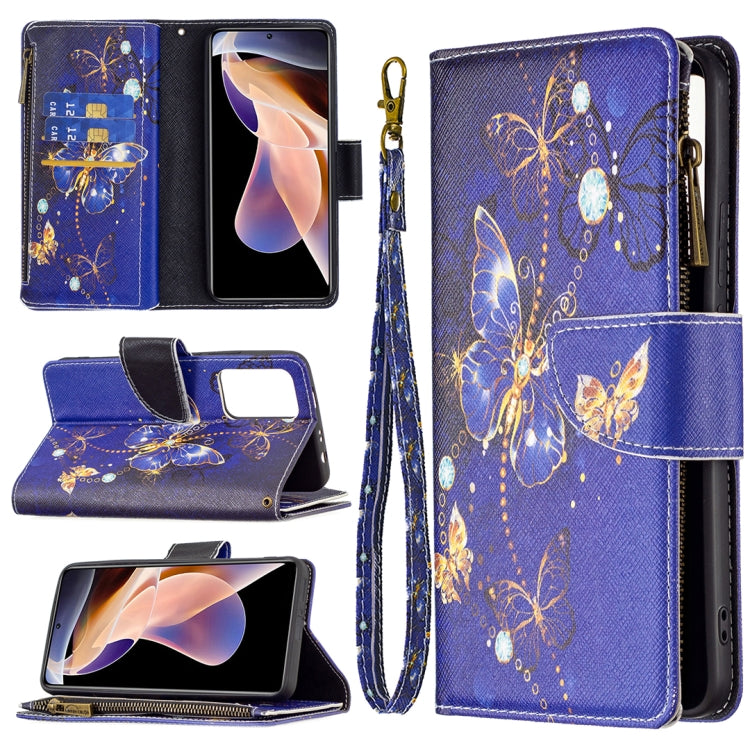 Custodia in pelle con cerniera e motivo colorato per Xiaomi Redmi Note 11 5G e