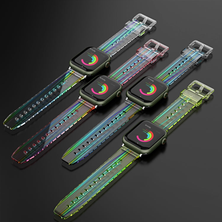 Cinturino in silicone trasparente colorato per Apple Watch