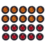 Luce laterale rotonda LED per rimorchio 12V rosso e ambra