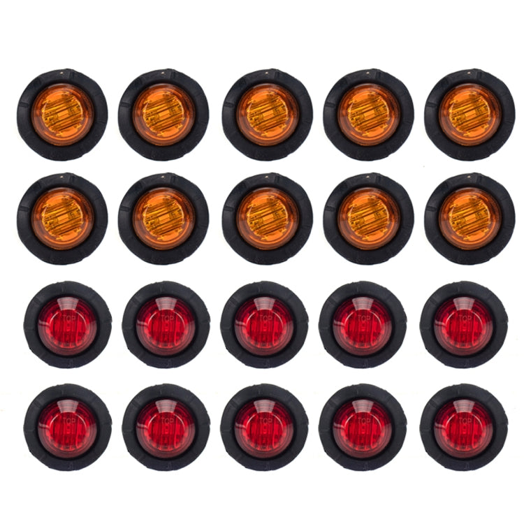 Luce laterale rotonda LED per rimorchio 12V rosso e ambra